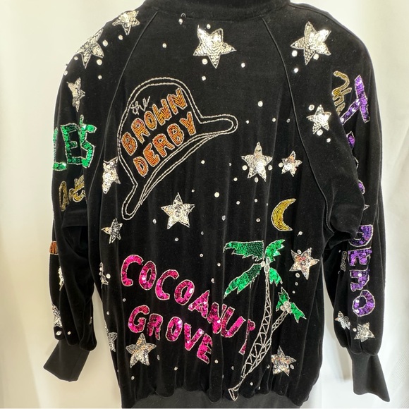 Rare 80’s Bonnie & Boerer & CO Beaded Old Hollywood Nightclubs Velvet Jacket. - Picture 6 of 16